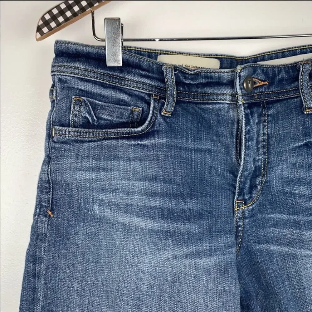 ANTHROPOLOGIE PILCRO Hyphen Relaxed Denim Jean Medium Blue Wash Shorts 27 - Picture 5 of 8